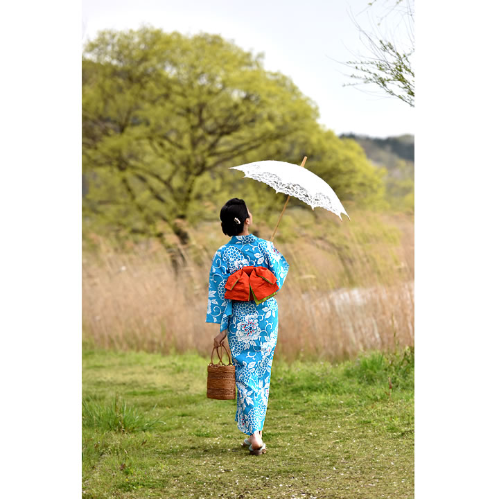 つゆくさ色 唐草牡丹